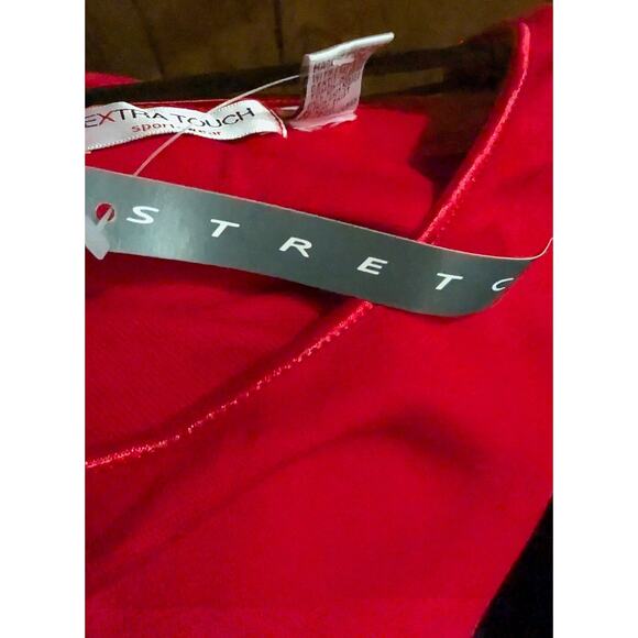 New Extra Touch Sportswear Red Stretch Tank Top Plus Size 3X Vintage Scoop Neck - Picture 6 of 7